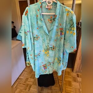 3x Maggie Sweet Turquoise Floral Blouse